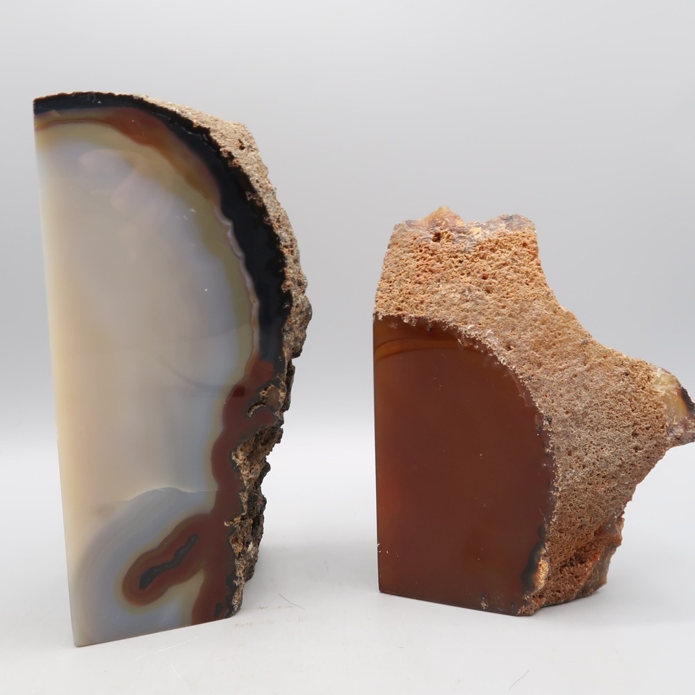 Paper weighs or Book ends Solid Bruneau Jasper & Blue Agate Polish Rock